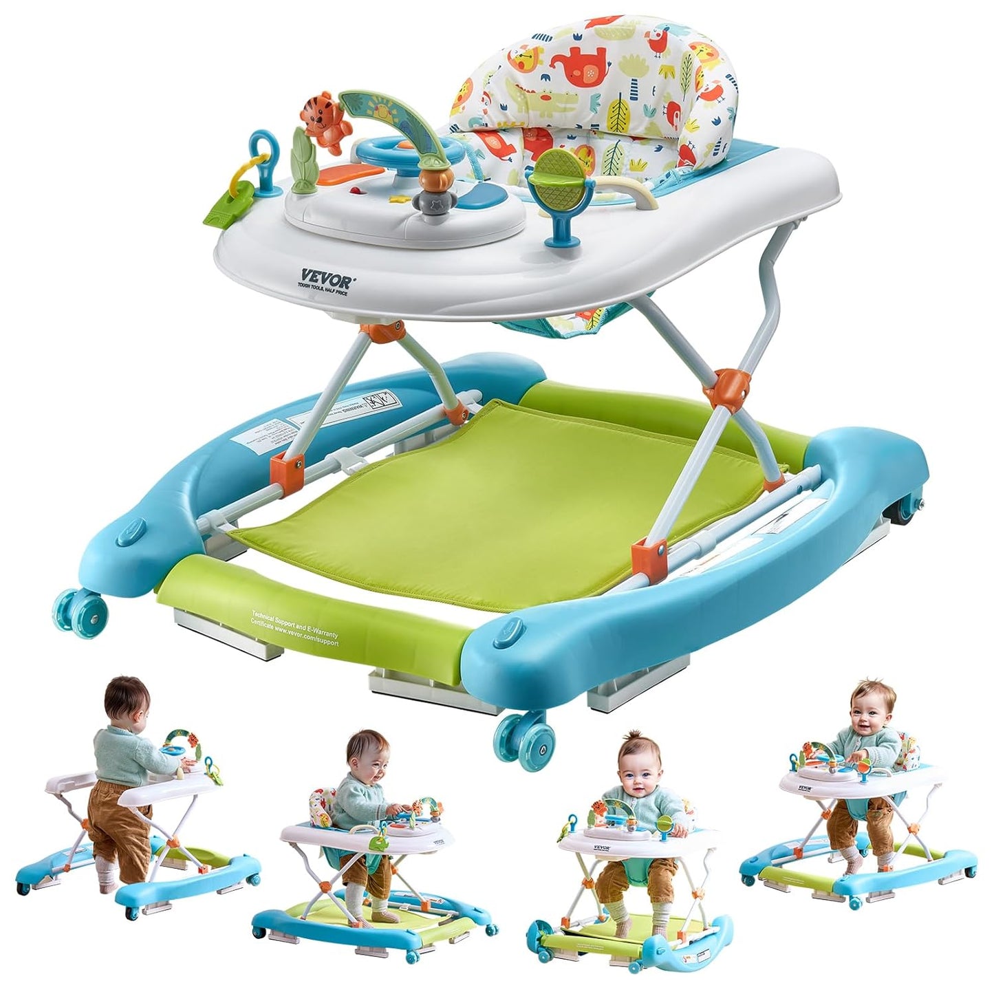 VEVOR 4-in-1 Baby Walker: Multi-functional Activity Center