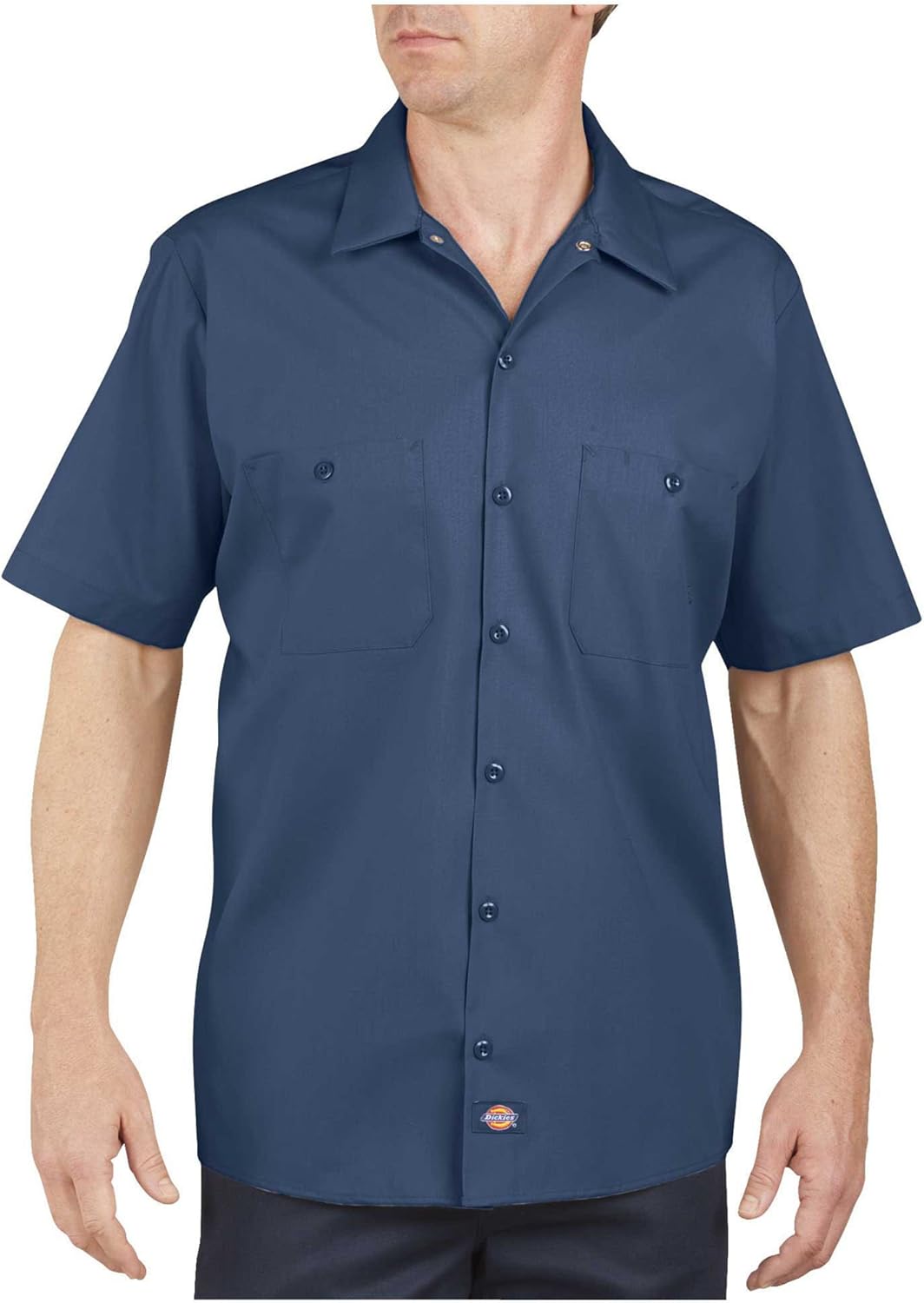 LS535 Dickies Mens Short-Sleeve Industrial Poplin Work Shirt