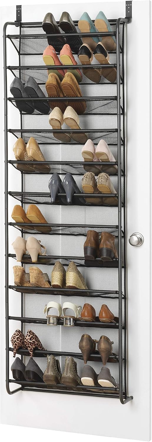 Whitmor 36 Pair Over The Door Shoe Rack for Organized Storage