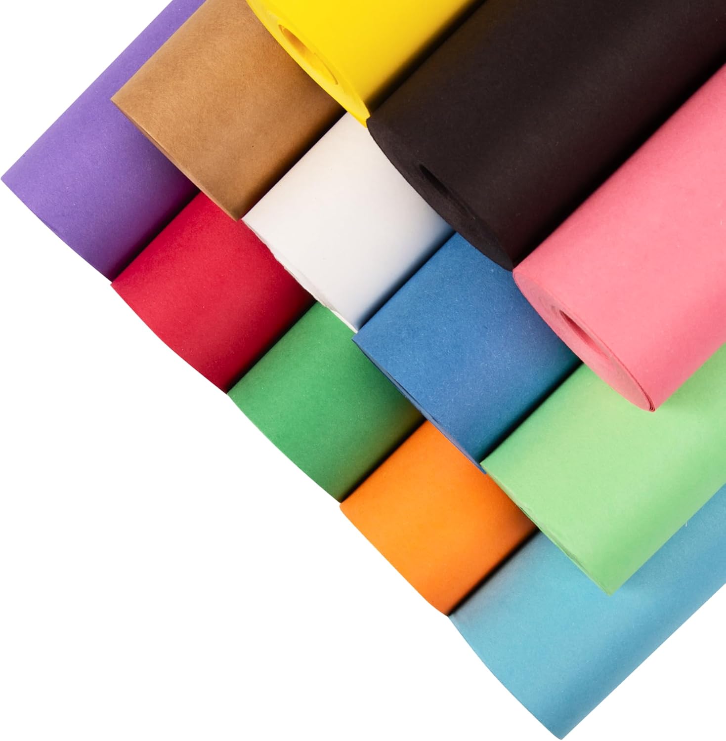 24in x 100ft Multi-Color Construction Paper Rolls for Crafts