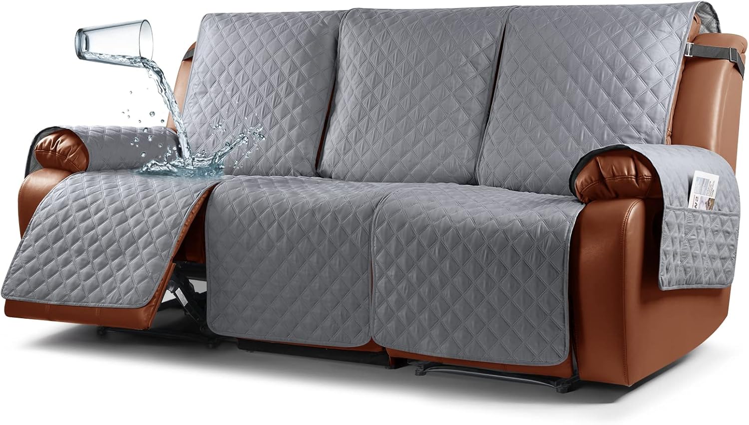 Ruaozz Waterproof Recliner Sofa Cover for 3 Seater Couches
