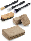 Car Interior Detailing Kit 9PCS - Microfiber Cloths & Brushes