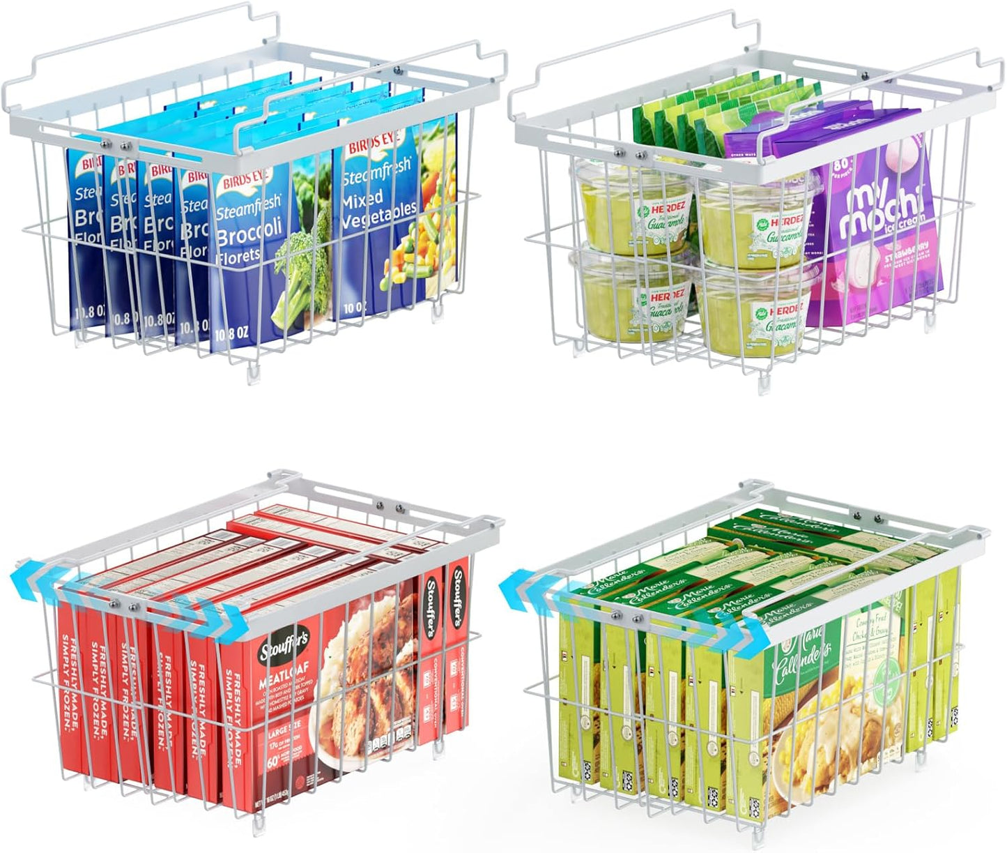 iSPECLE Freezer Organizer Bins - Adjustable Storage Solution