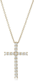 Platinum or Gold Plated Sterling Silver Cross Pendant Necklace