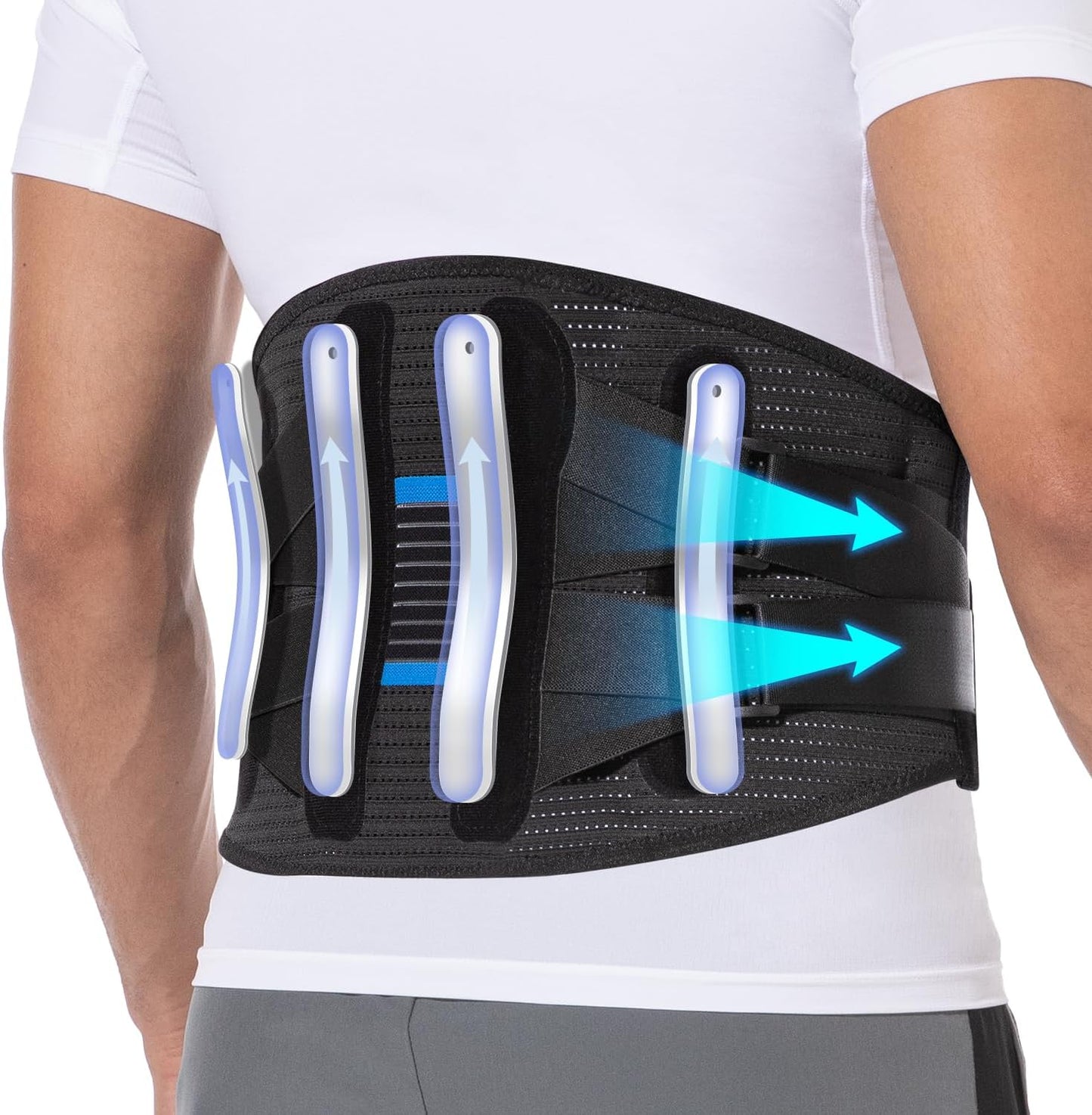 Fit Geno Back Brace for Lower Back Pain Relief - Adjustable Support