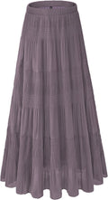 Women's Chiffon White Flowy Maxi Skirt for Women - Elastic High Waist