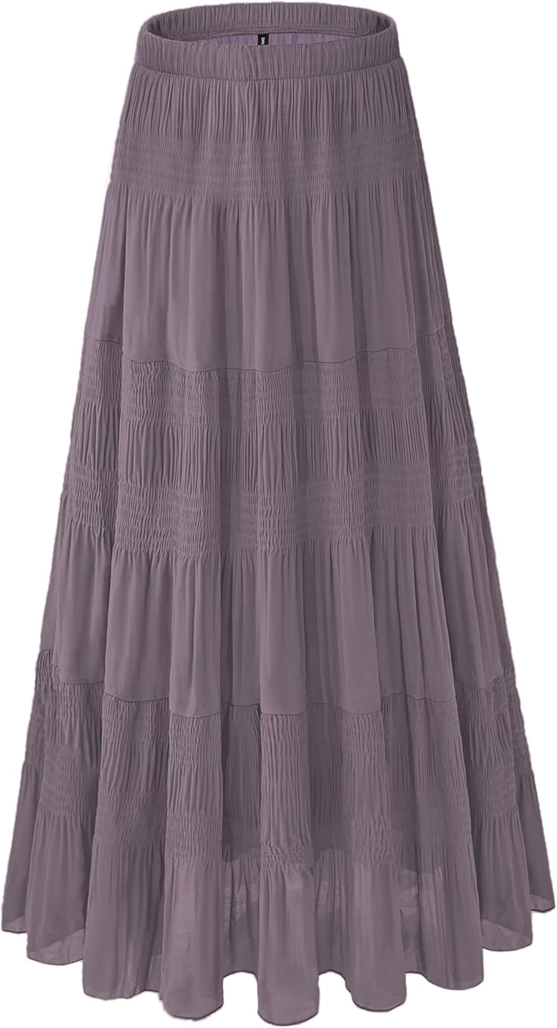 Women's Chiffon White Flowy Maxi Skirt for Trendy Fall Looks