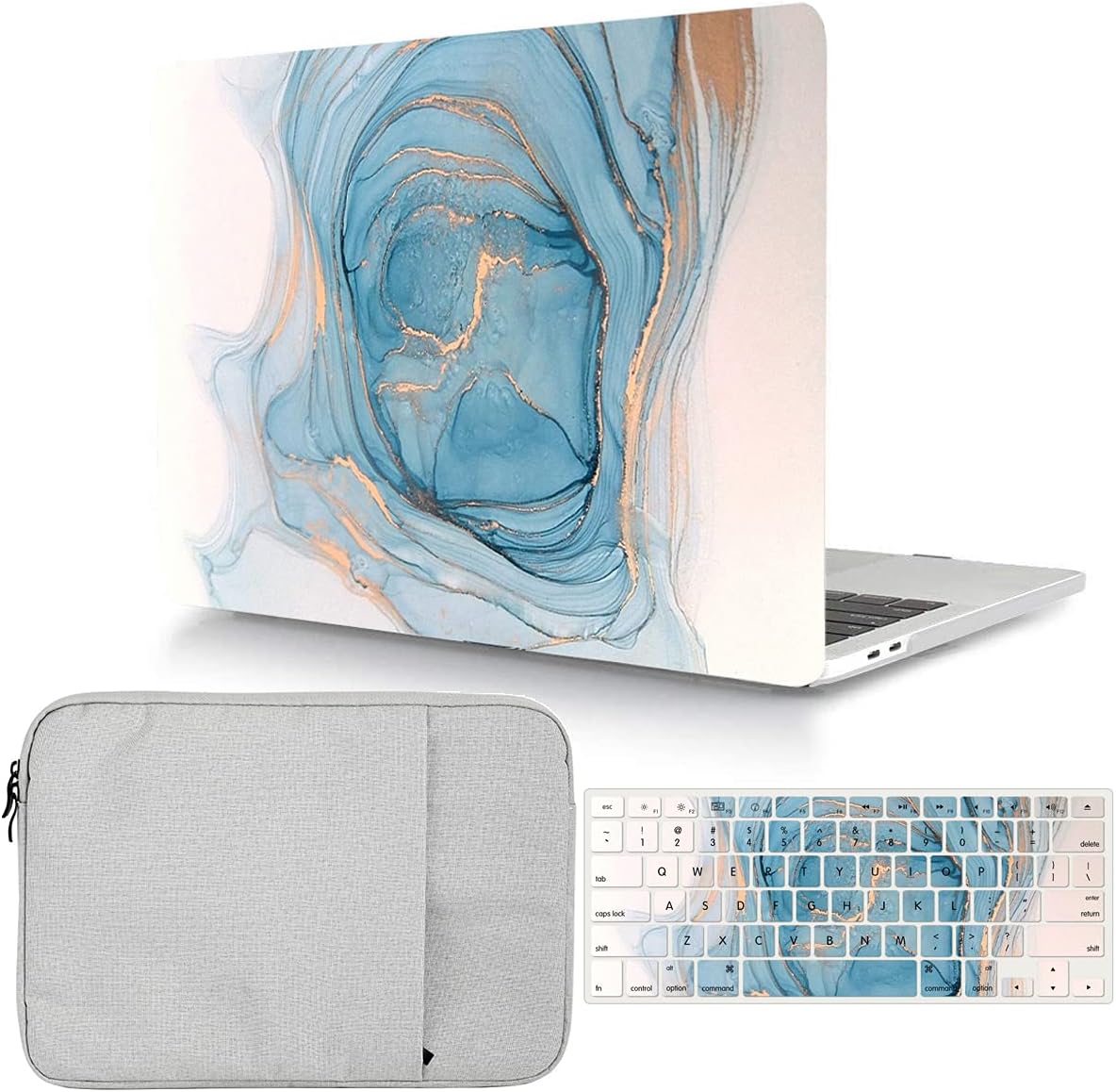 MacBook Pro 14 Inch Case with Sleeve & Keyboard Cover, Light Blue