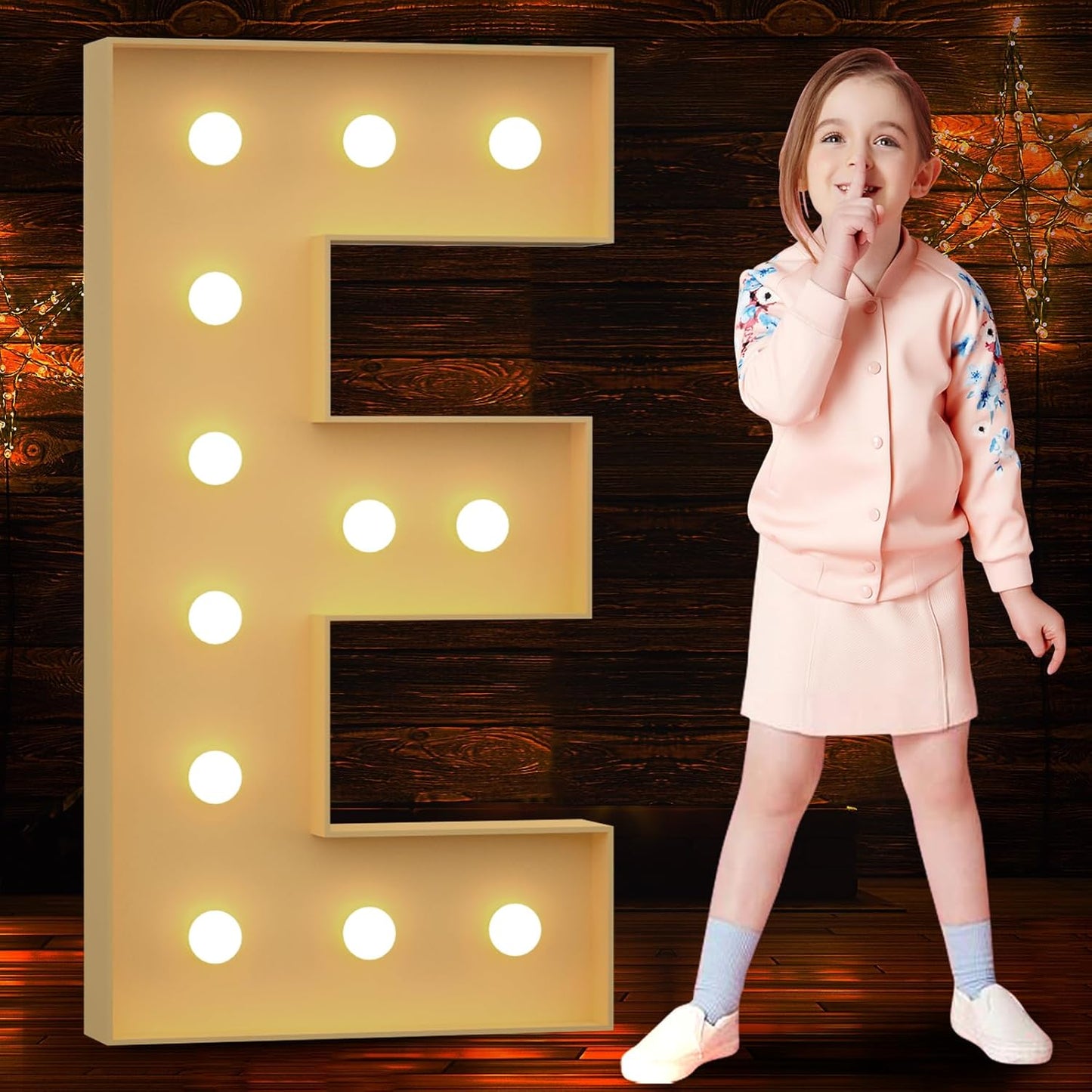 4FT Light Up Letter E for Baby Showers and Birthday Parties