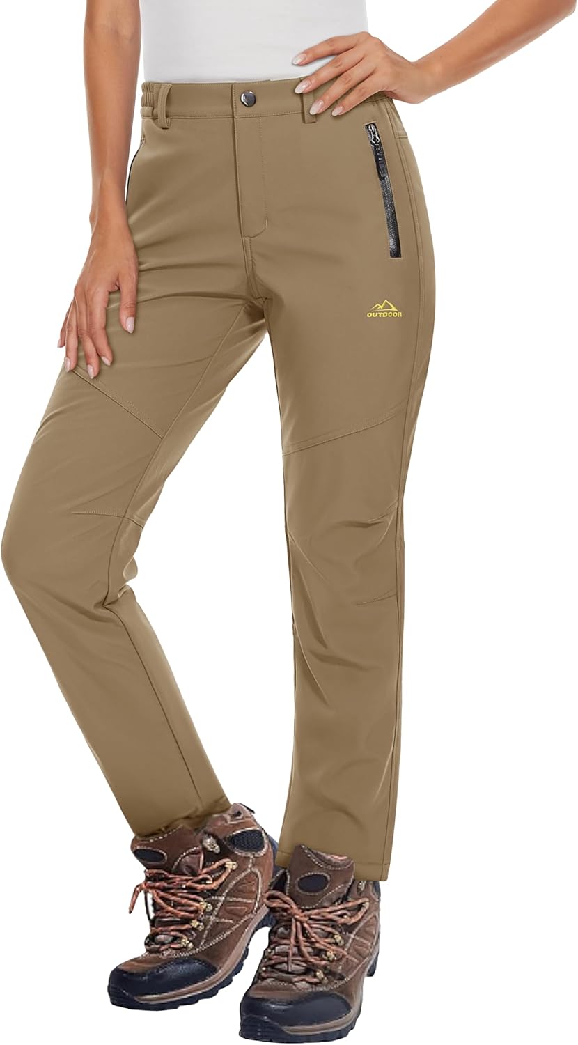 Women's Fleece Lined Waterproof Insulated Snow Ski Pants
