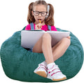 Classic Bean Bag Chair with Faux Rabbit Fur for Kids and Teens