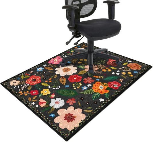 Boho Floral Chair Mat - Floor Protector