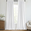 MIULEE 100% Blackout Curtains 84 in 2-Panel Set - Thick Linen-Like