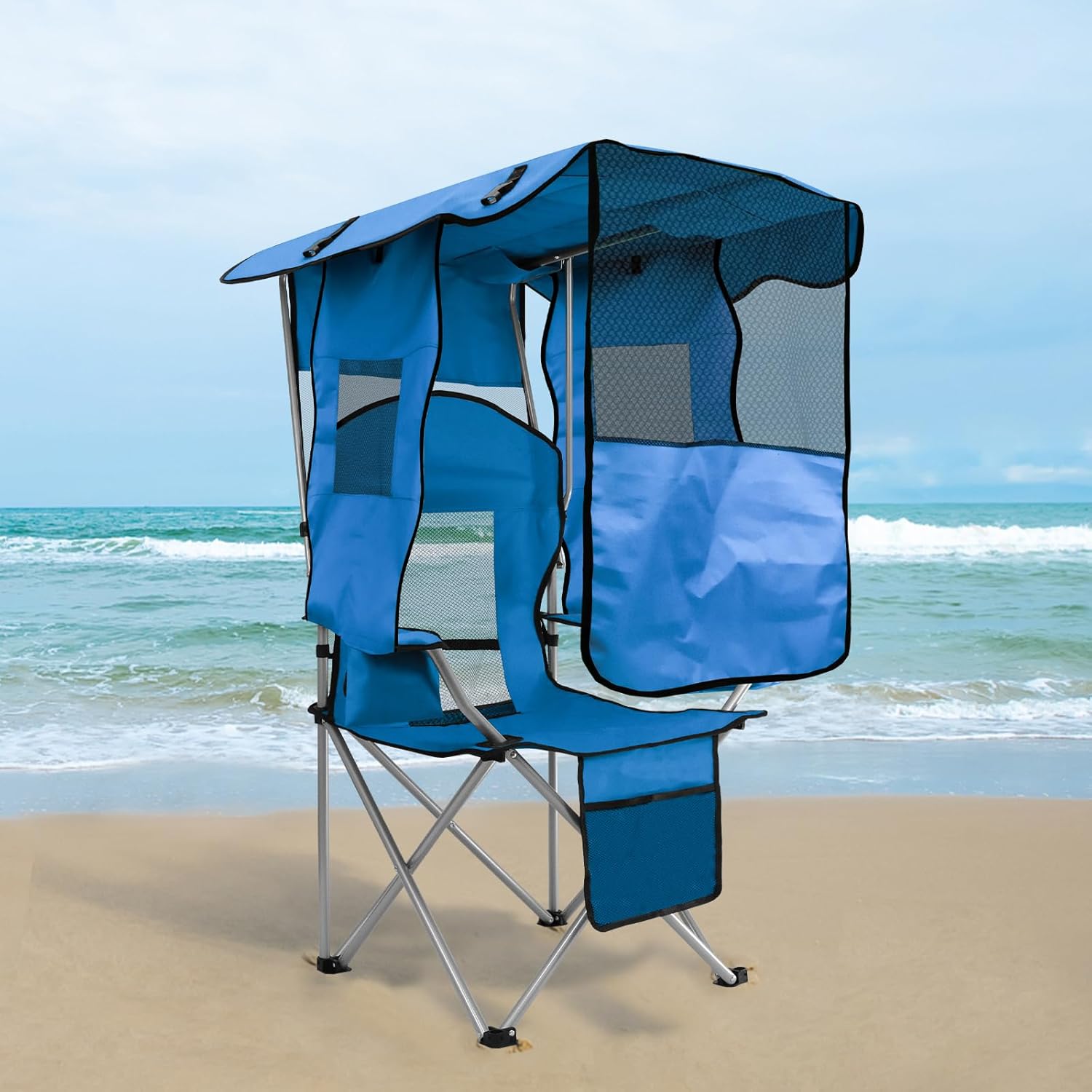 ptlsy Beach Chair with Canopy Shade for Ultimate Comfort