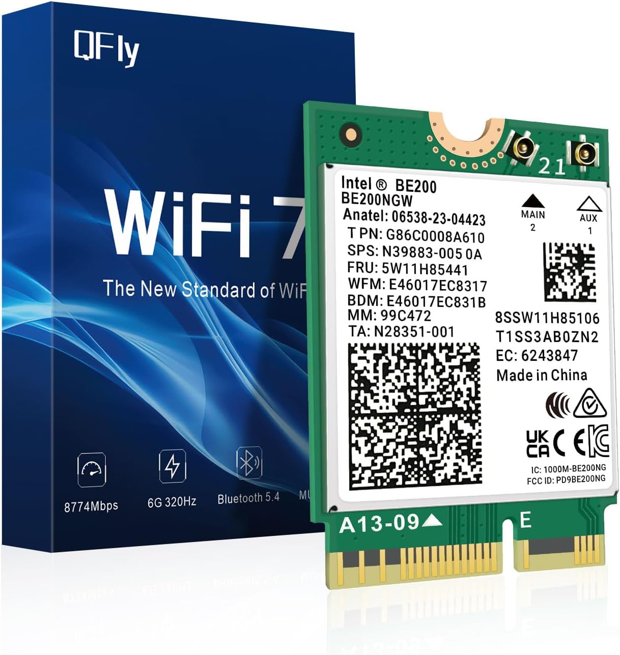 WiFi 7 Wireless Card Intel BE200 with Bluetooth 5.4 for Laptops