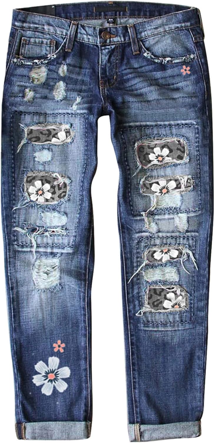 Stylish Distressed Boyfriend Jeans for Women - Perfect Fit