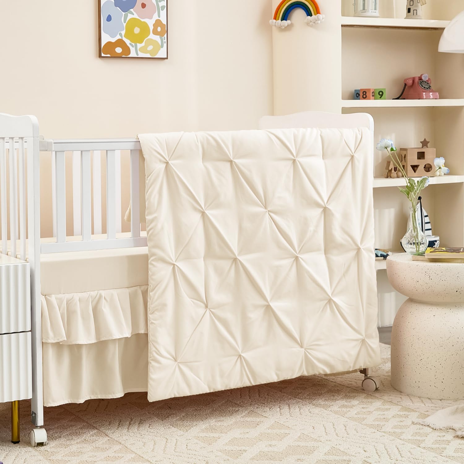 3-Piece Crib Bedding Set for Girls Boys - Soft Baby Bedding