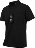 WENTTUO Men's Moisture Wicking Golf Polo with Pocket