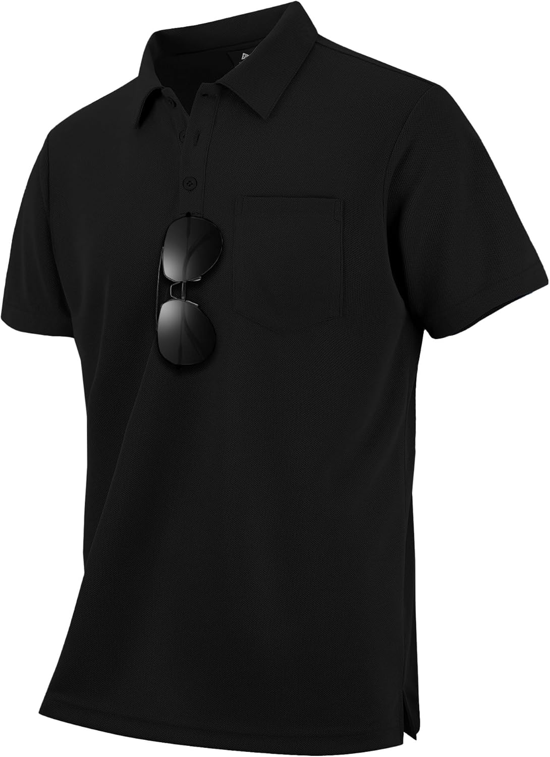 WENTTUO Men's Moisture Wicking Golf Polo with Pocket
