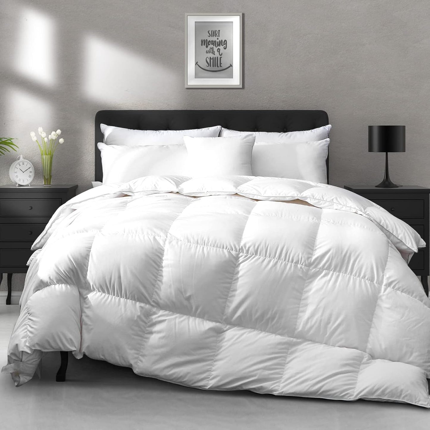 APSMILE All Season Down Feather Fibers Comforter for Super King
