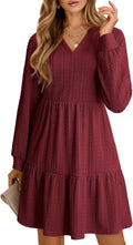 Dokotoo Fall Dresses for Women 2025 Long Sleeve V Neck Mini