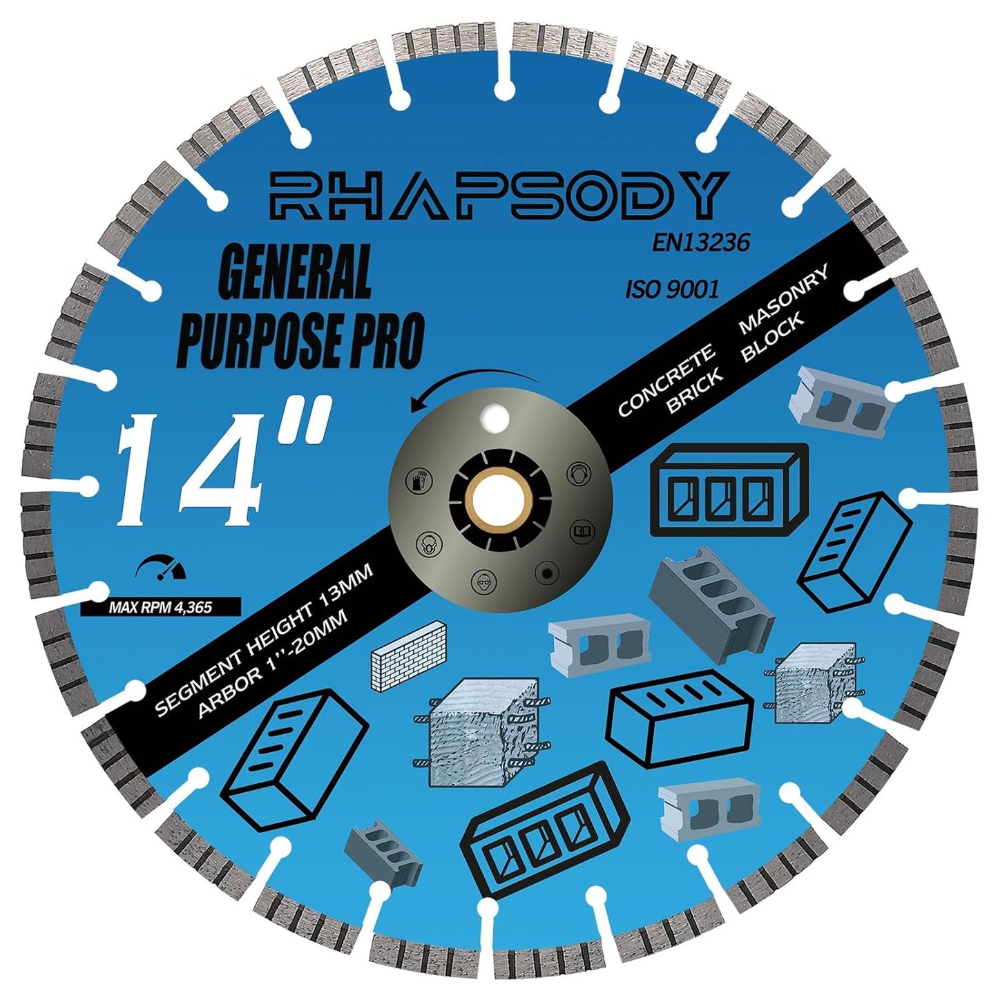 Rhapsody 14 Inch Diamond Concrete Saw Blade for Fast Cutting