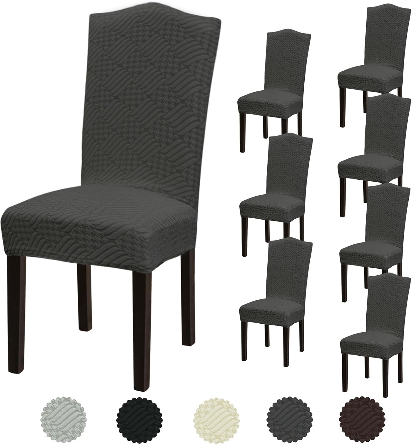 Stretch Dining Room Chair Covers Set of 8 for Stylish Protection
