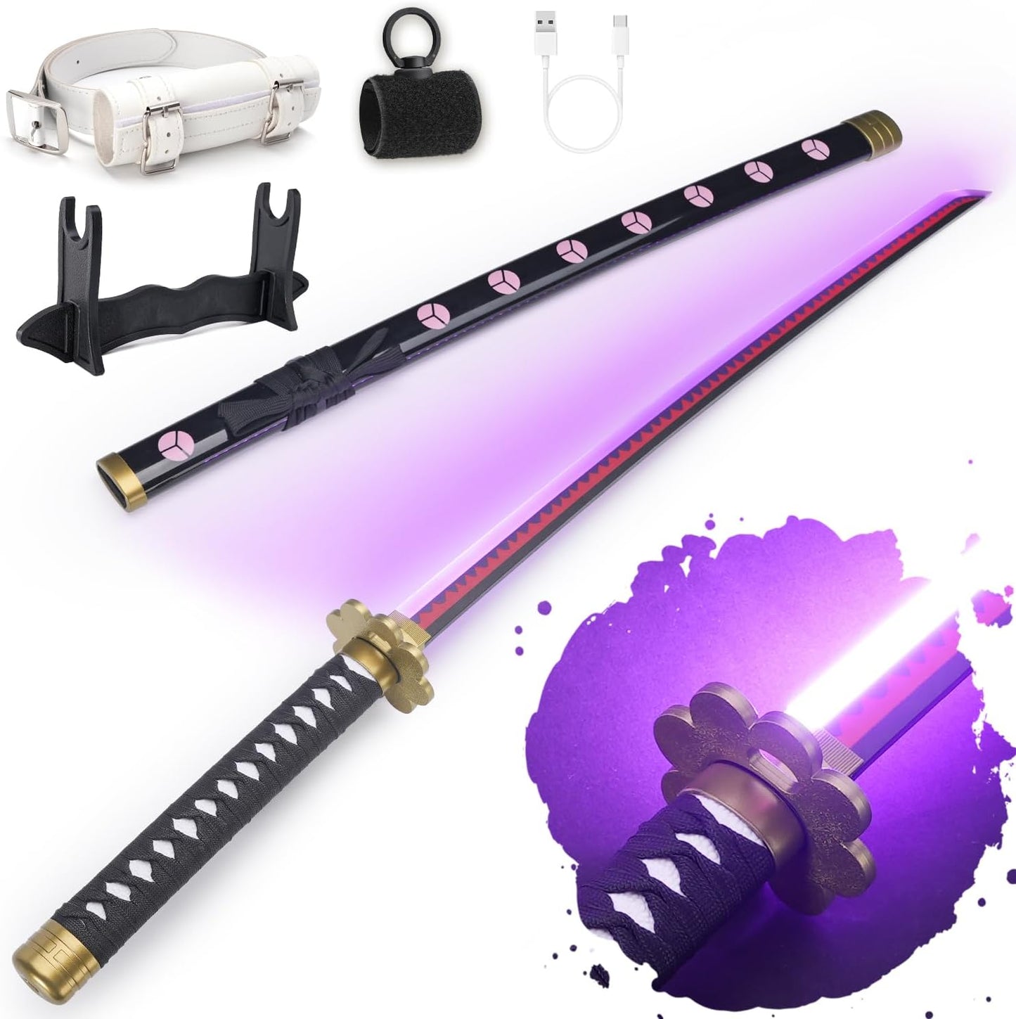 RENGENG Light Up Sword - 40 Inch Rechargeable Anime Replica