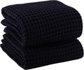 PUSKUL Premium Waffle Bath Towels Set of 2 - Organic Turkish Cotton