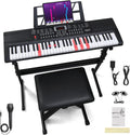Ktaxon 61-Key Lighted Keyboard Piano with Essential Accessories