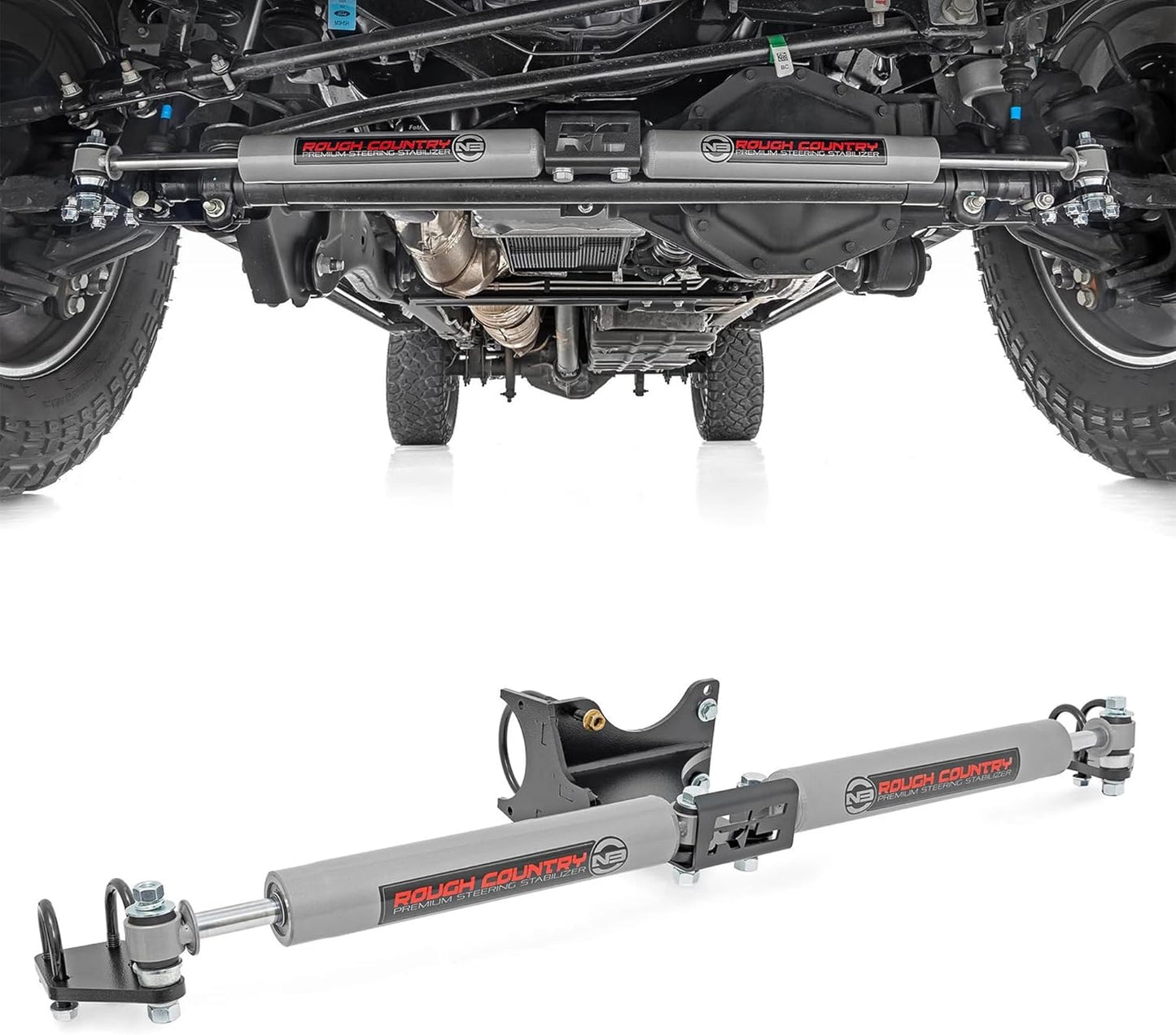 Rough Country N3 Dual Steering Stabilizer for Ford Super Duty