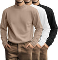 Plus Size Men's Mock Turtleneck 3-Pack - Comfortable Base Layer will