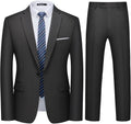 WULFUL Men's Slim Fit 2 Piece Suit Set - Classic One Button Tuxedo
