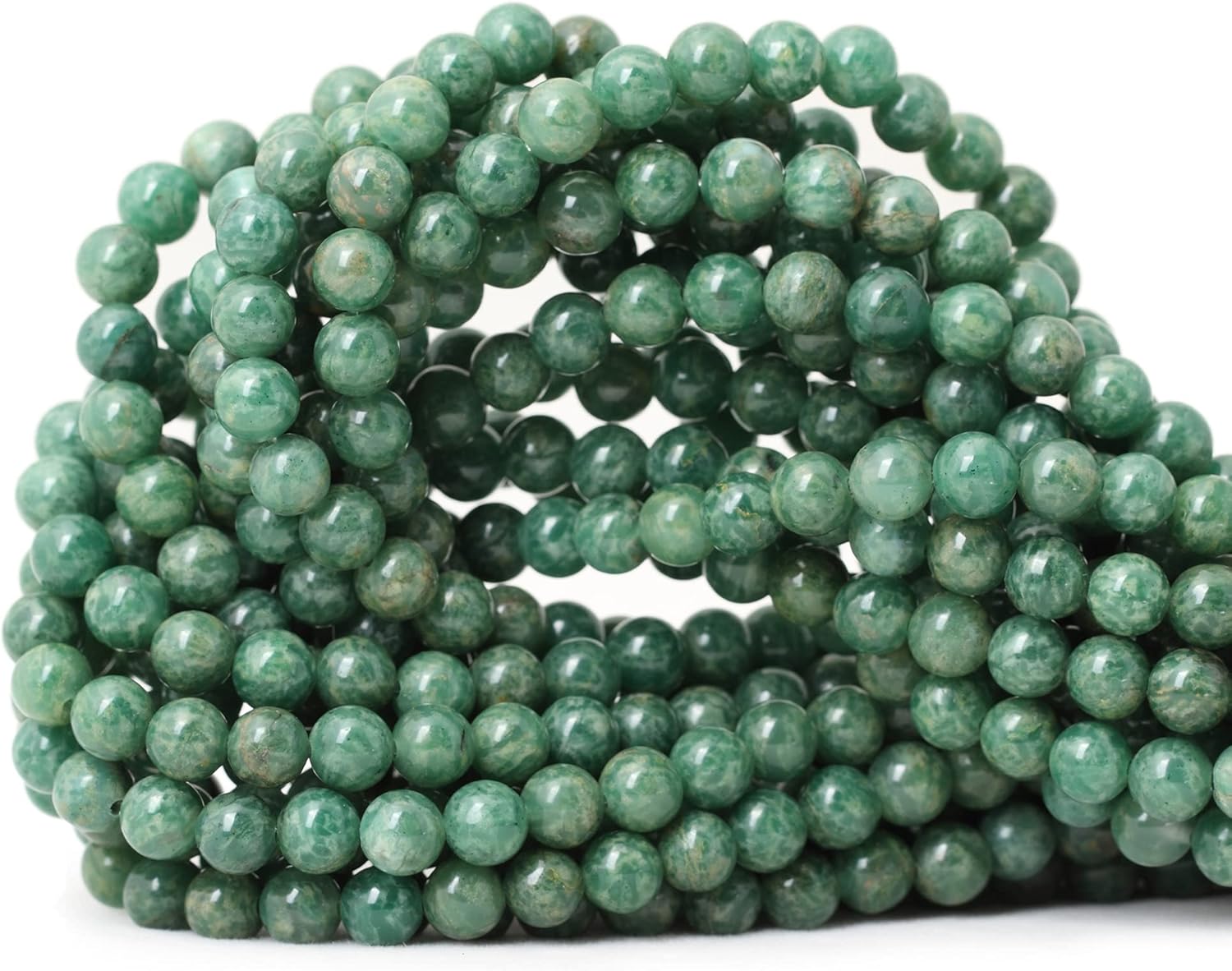 Natural African Jade Round Beads for DIY Jewelry - 60PCS, 6mm, 15 Strand
