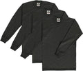 Heavyweight Cotton Men's Long Sleeve Crew Neck 3-Pack - Durable