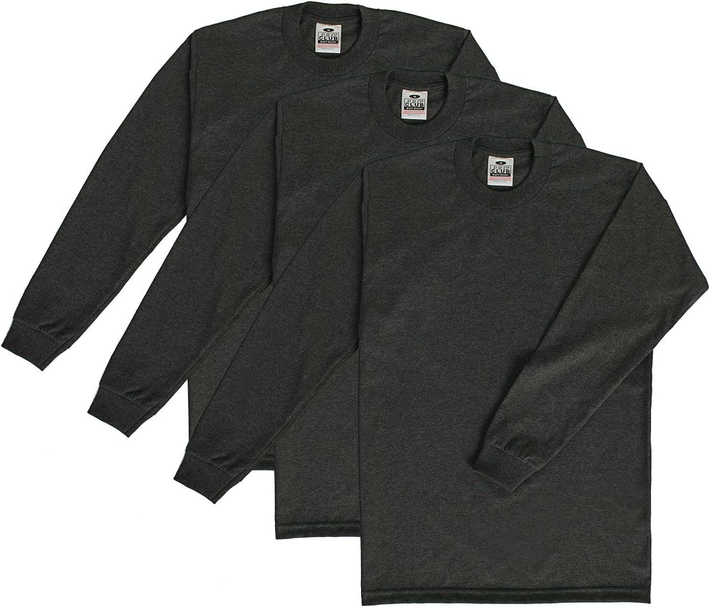 Pro Club Men's Heavyweight Cotton Long Sleeve Crew Neck T-Shirt
