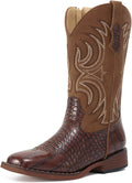 Rollda Kids Cowboy Boots Girls Cowgirl Boots Square Toe - Durable