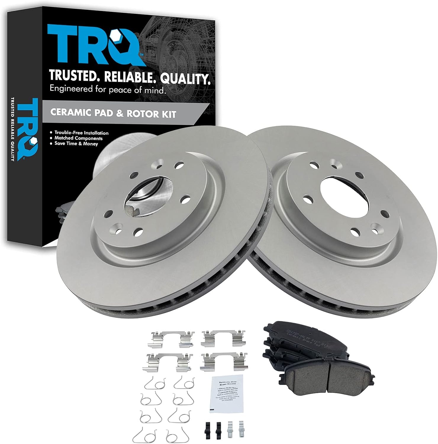 TRQ Front Brake Pad & Rotor Kit for 2014-2020 Nissan Rogue