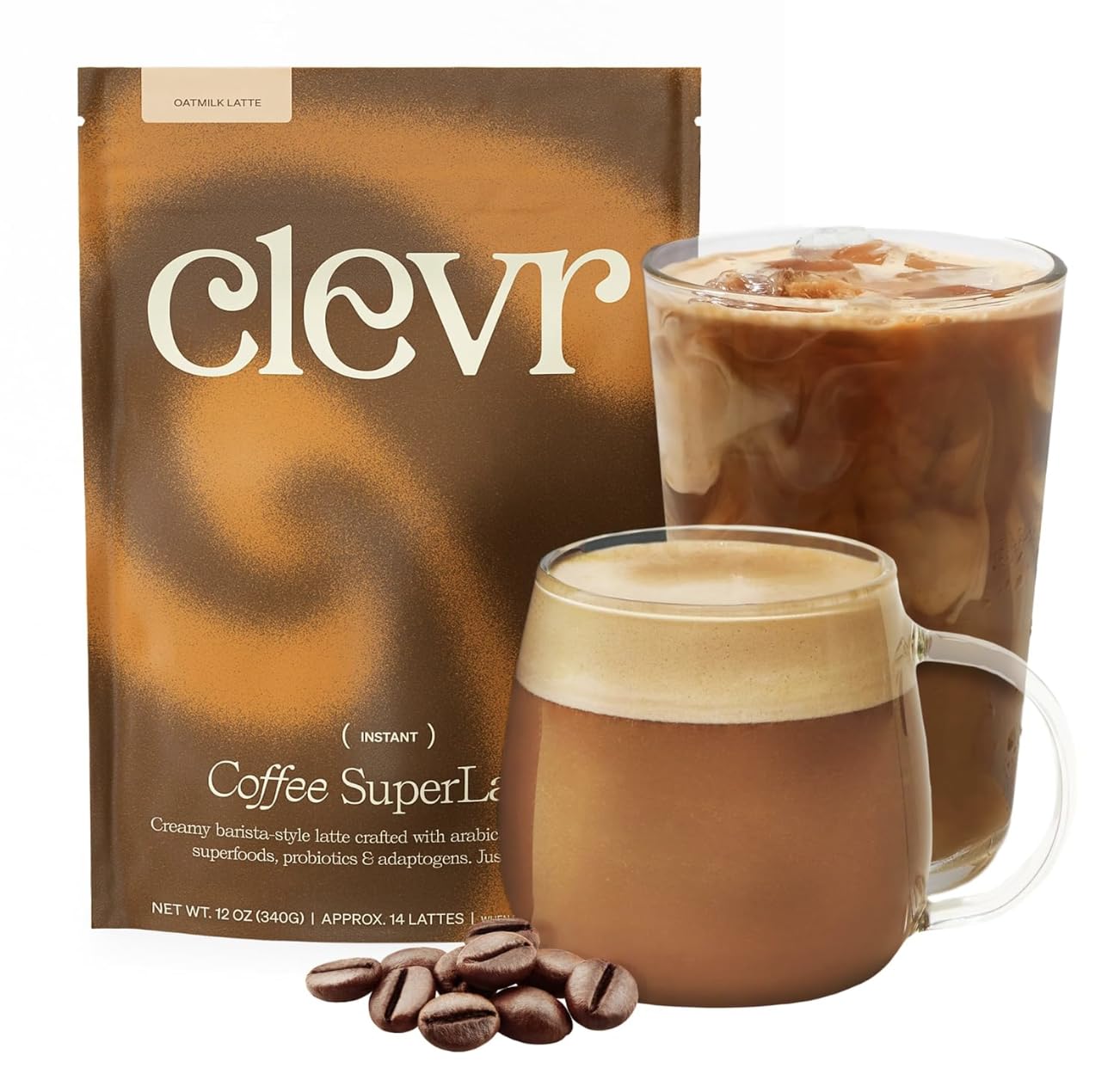 Clevr Blends Mushroom Coffee Latte - Boost Your Day