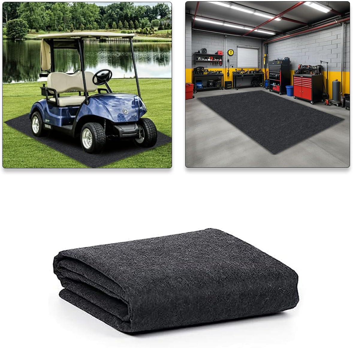 Garage Floor Mat for Under Cart - Non Slip