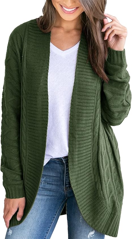 Saodimallsu Womens Loose Open Front Cardigan for Casual Style