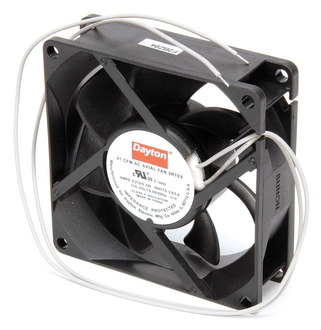 Dayton Axial Fan 115V AC with 41 CFM and Zero Friction Bearings