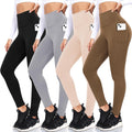 Fleece Lined Leggings with Pockets for Women - Warm High Waisted