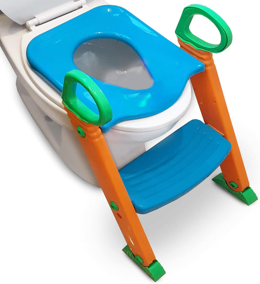 Potty Training Seat Toilet with Ladder - Safe & Adjustable Height
