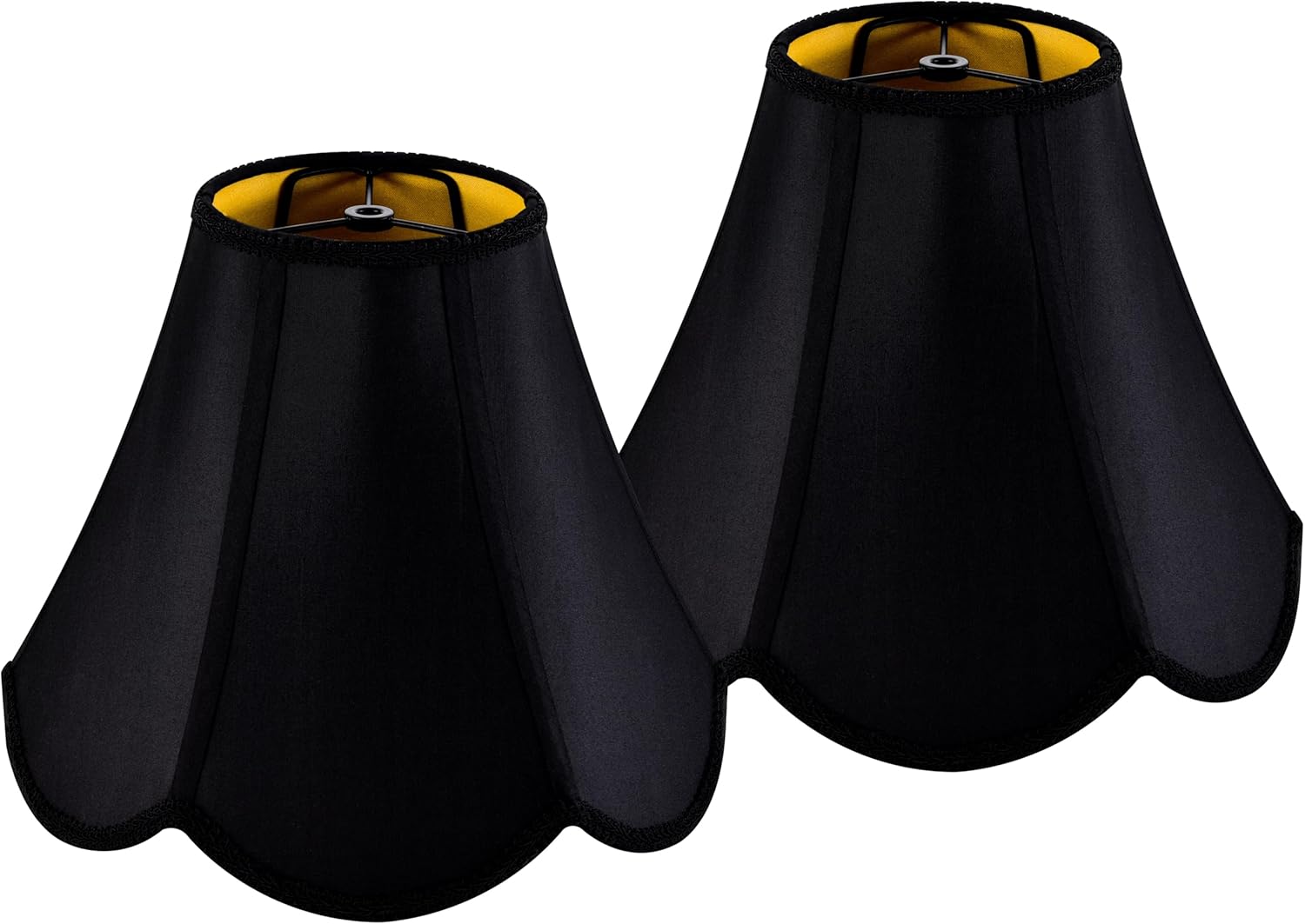 GO&SO Black Bell Lamp Shades Set of 2 for Table and Floor Lamps