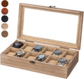 12-Watch Organizer Box with Large Glass Lid for Display and Storage