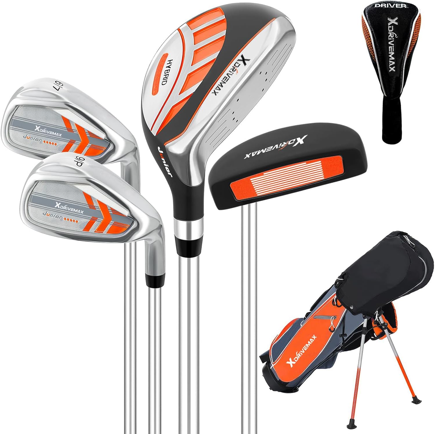 5/6 Pieces Kids Golf Club Set for Ages 4-12 with Stand Bag