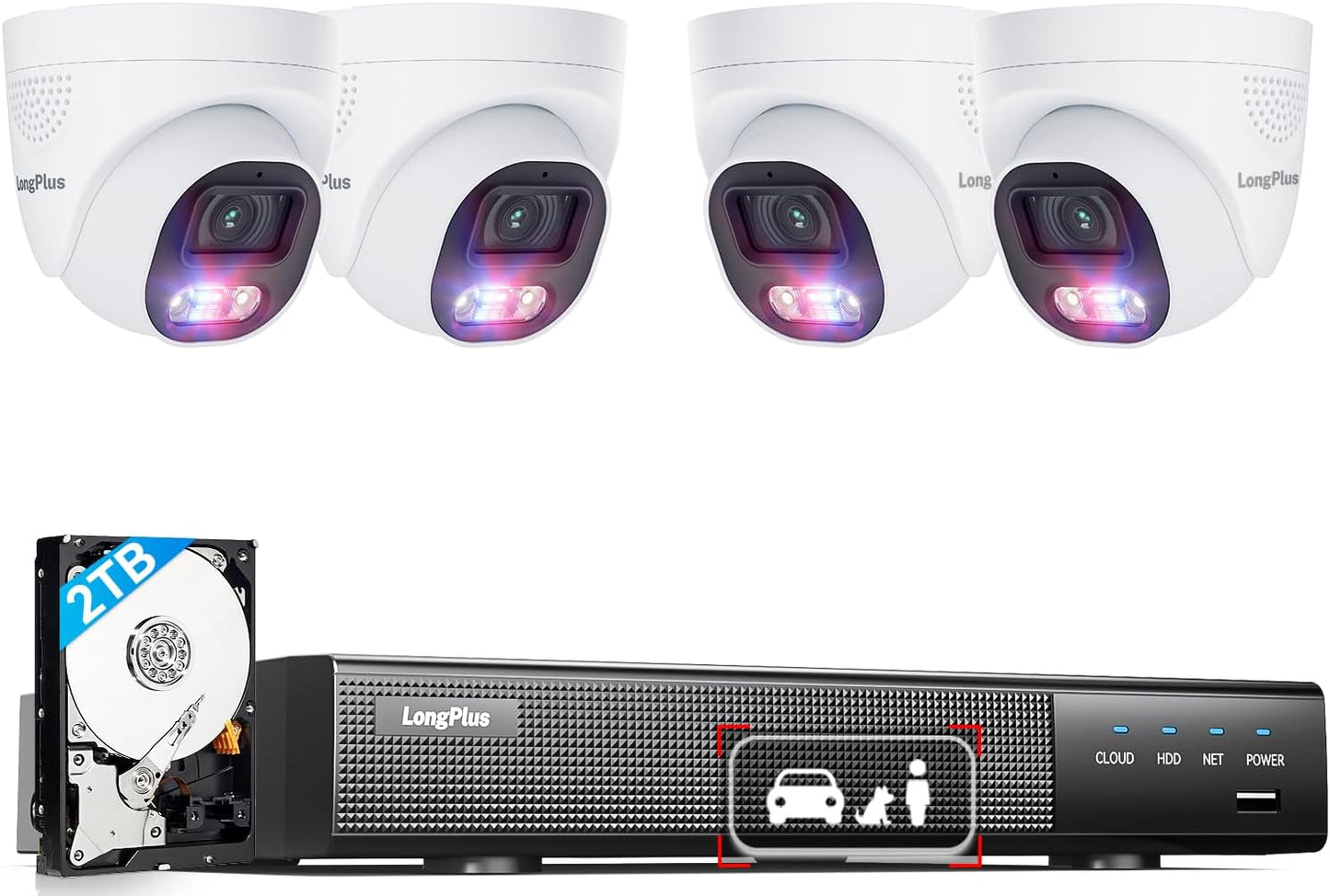 LongPlus Smart 4K 8CH Home Security Camera System with AI Detection