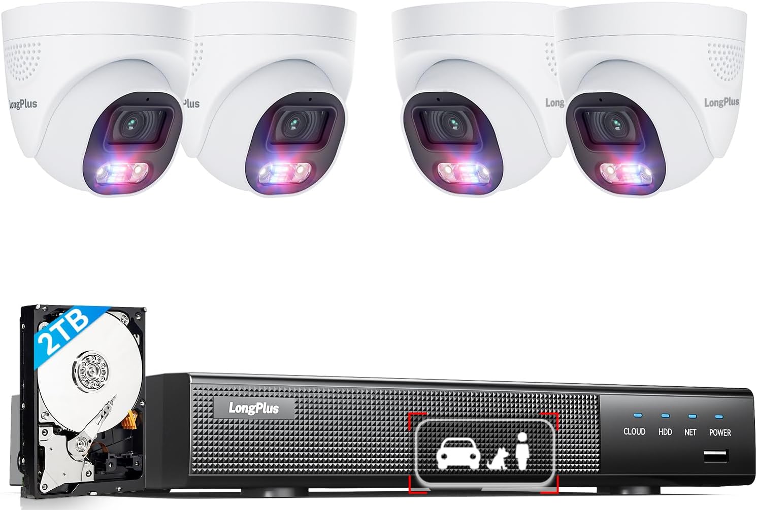 LongPlus Smart 4K 8CH Home Security Camera System with AI Detection