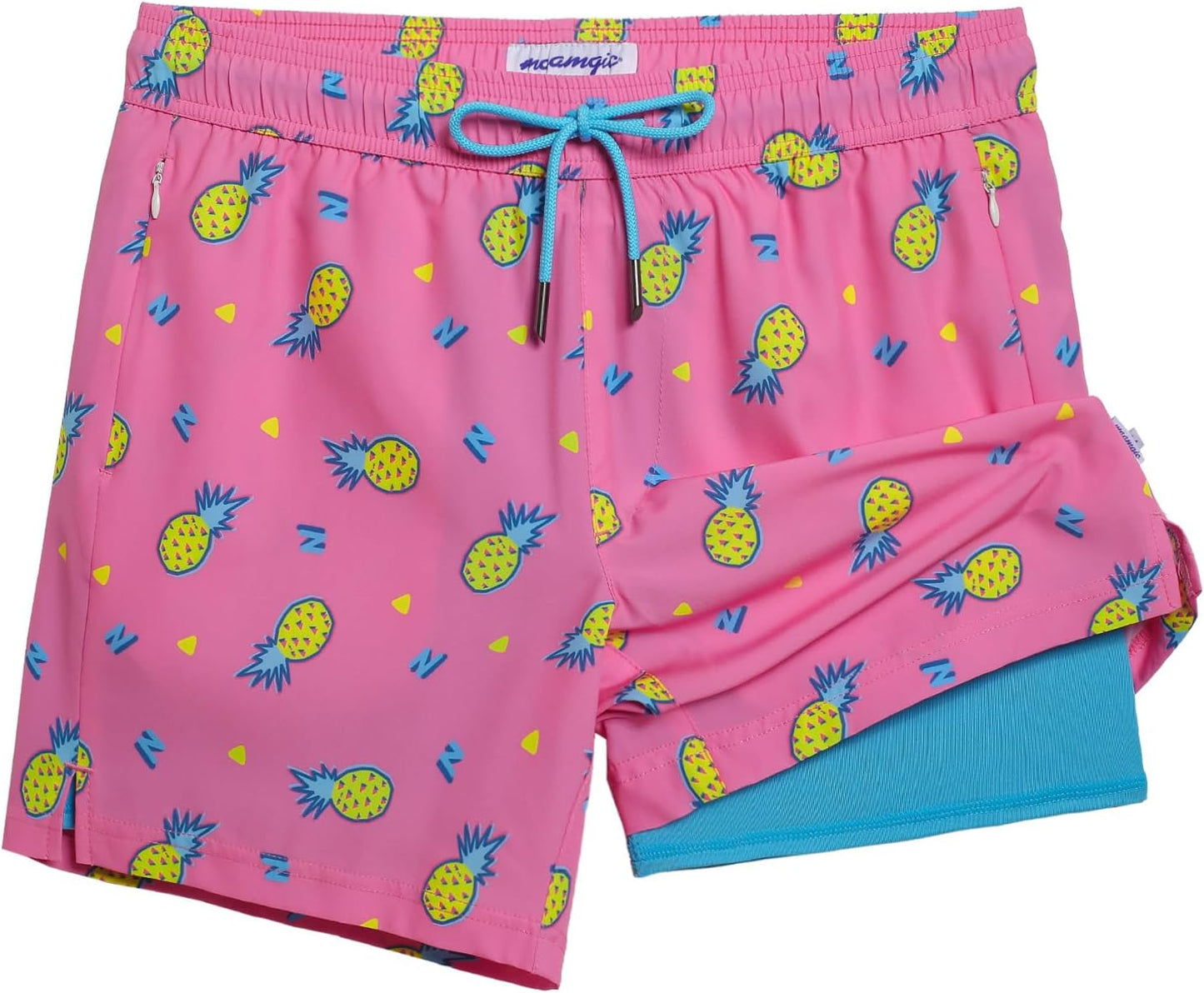 maamgic 5inch Mens Swim Trunks with Compression Liner for Comfort